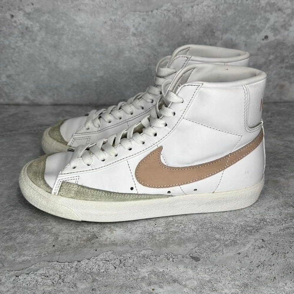 Nike White and Tan High-Top Sneakers